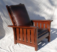 Gustav Stickley inspired Medium Size  Slant Arm Reclining Morris Chair
